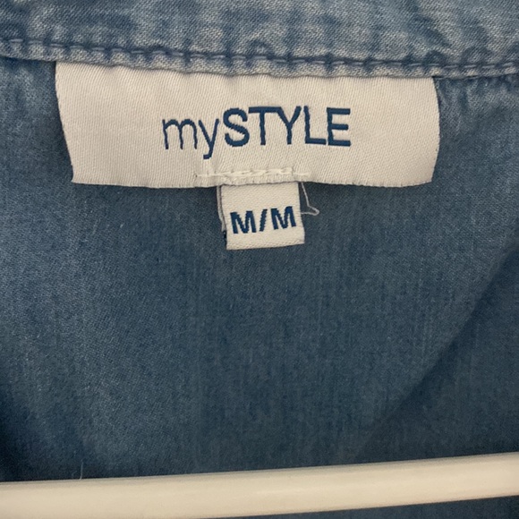 “My style” M denim sun dress, with draw waist and zipper too. - Picture 3 of 4